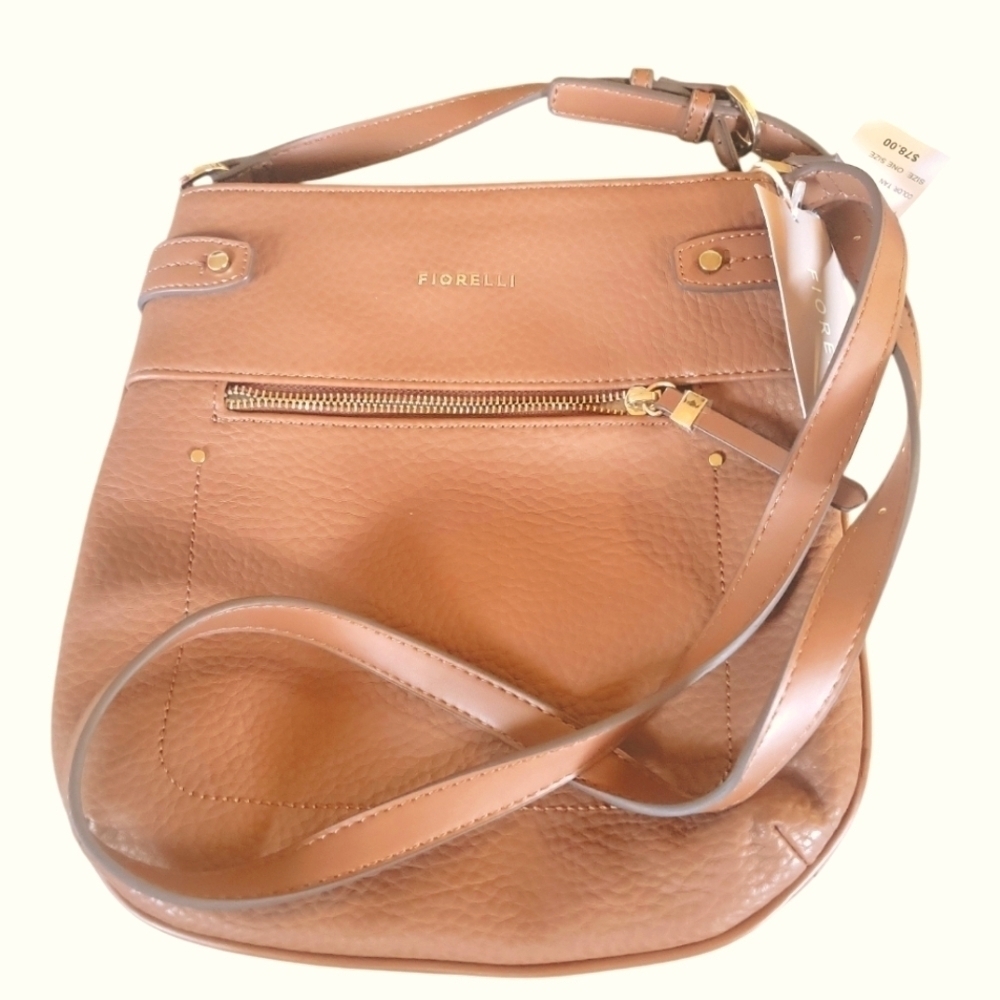 Fiorelli Anna Tan Leather Shoulder Crossbody Bag NWT - Picture 4 of 5